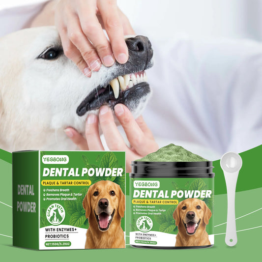 Yegbong Dog Teeth Cleaning Powder Gently Clean Pet Teeth Improves Tartar Yellow Fresh Breath